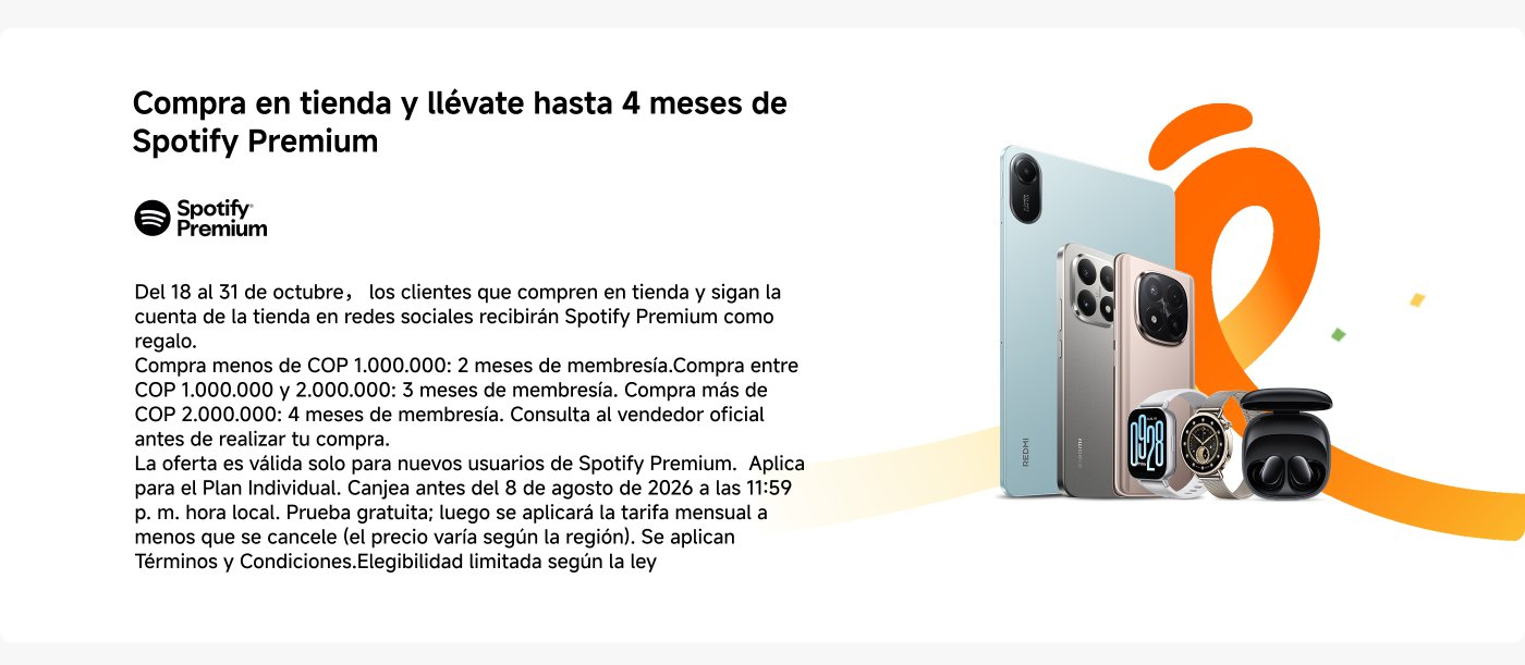 Compra en tienda y llévate hasta 4 meses de Spotify Premium. Del 18 al 31 de octubre, los clientes que compren en tienda y firmen la cuenta de la tienda en redes sociales recibirán Spotify Premium como regalo. Se aplican términos y condiciones.