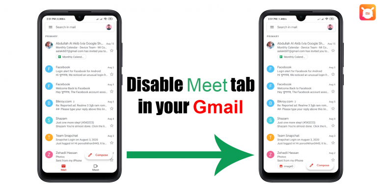 How To Disable Meet Tab In Gmail App Let s Explore Redmi Note 9 Pro 