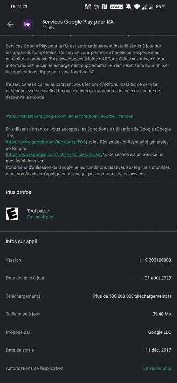 avatar.png Google étend la liste des téléphones AR Core