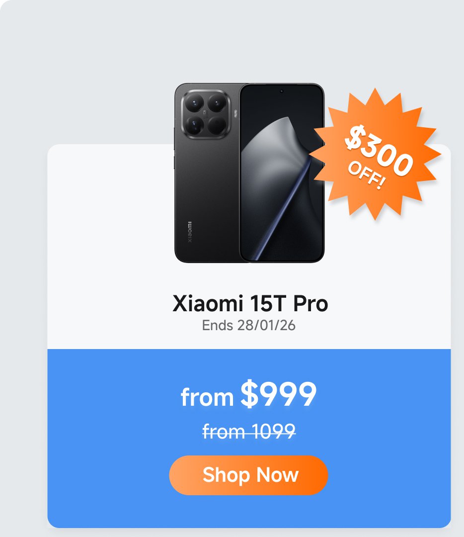 Xiaomi 15T Pro phone promotion, originally priced at $999, now only $699, a discount of $300, with the offer ending on January 28, 2026. Click "Buy Now".