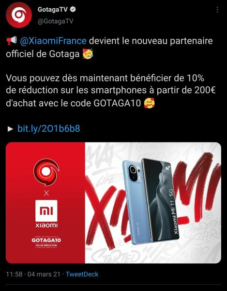 code de reduction xiaomi