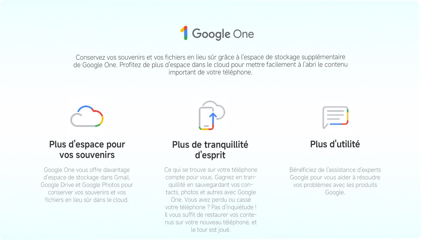 احصل على مزيد من المساحة لتخزين الذكريات مع Google One، حيث يوفر لك مساحة إضافية عبر Google Photos وGoogle Drive وGmail، مما يحافظ على ملفاتك آمنة في السحابة. كما يمكنك الاستفادة من ميزات الراحة والسهولة في الوصول إلى بياناتك، بالإضافة إلى دعم Google لمساعدتك في جميع الأمور.