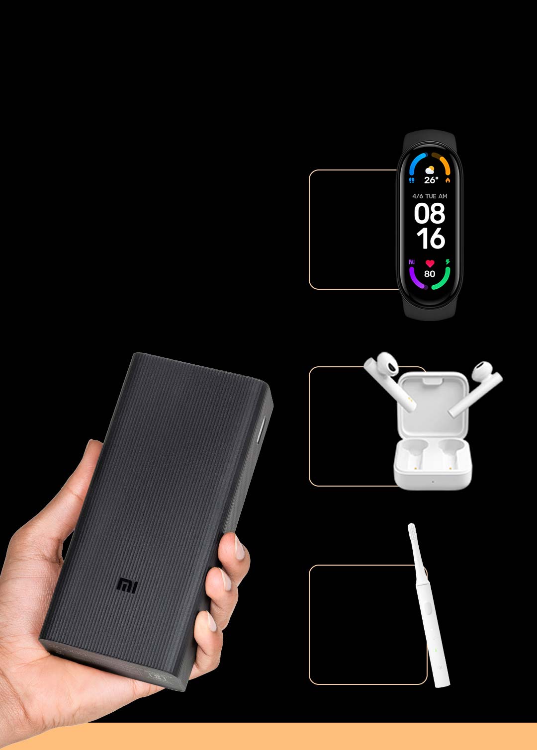 Mainbankxiaomi Power Bank 30000mah With Built-in Cables, 18w Fast Charging