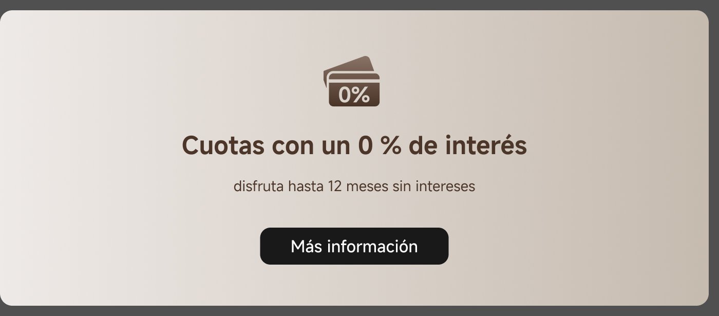 Cuotas con un 0 % de interés, disfruta hasta 12 meses sin intereses. Más información.