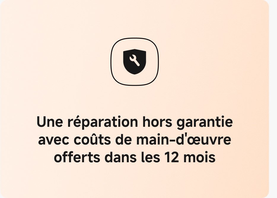 Une réparation hors garantie avec coûts de main-d'œuvre offerts dans les 12 mois.