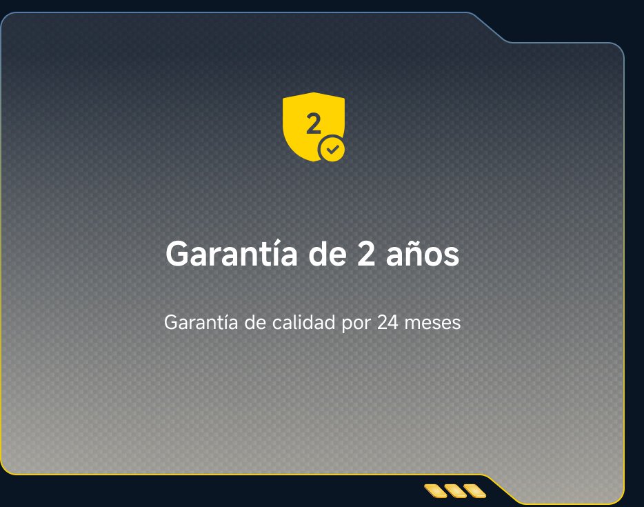 Garantía de 2 años. Garantía de calidad por 24 meses. Más información.