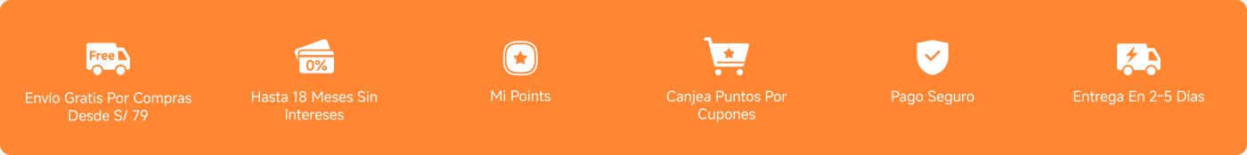 Envío gratis por compras desde S/ 79, hasta 18 meses sin intereses, Mi Points, canjea puntos por cupones, pago seguro, entrega en 2-5 días.
