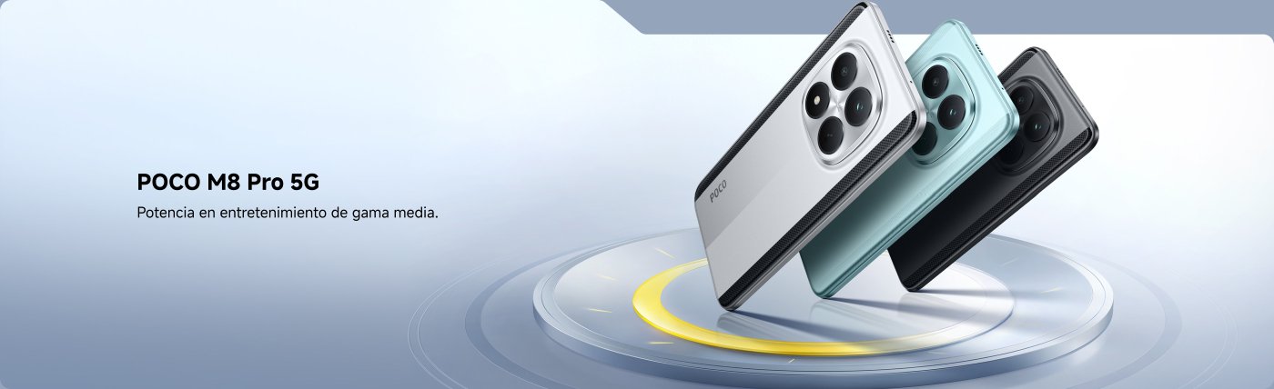 Lanzamiento de la serie POCO M8 por transmisión en vivo el 8 de enero del 2026 a las 16:00 GMT +8 y a las 03:00 GMT -5. Incluye enlaces a TikTok, Facebook y YouTube.