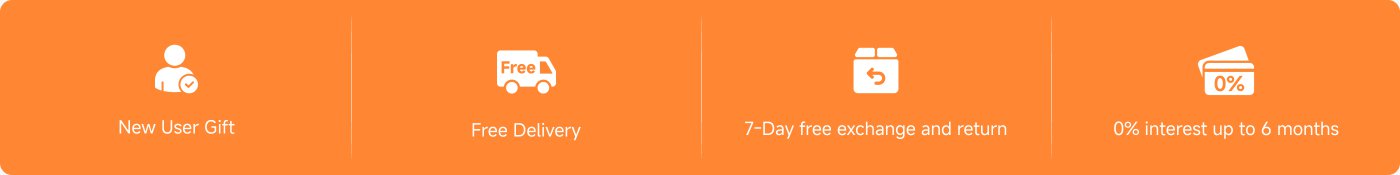 New user gifts, free delivery, seven days of free exchange and return, zero interest within six months.