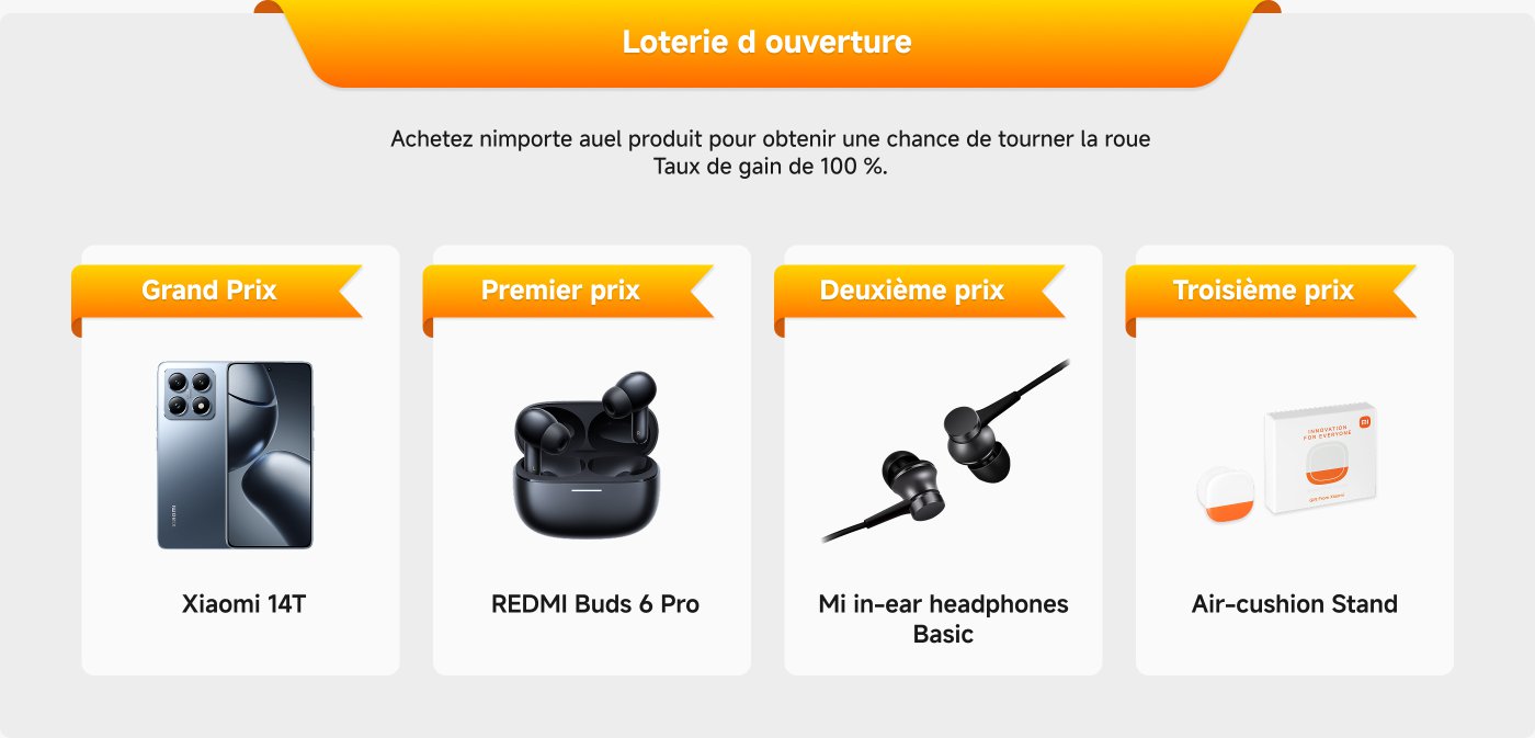 Promotions spéciales : 

- 10 % de réduction sur tout le magasin AiOT (hors produits déjà en promotion).
- 5 % de réduction sur tout le magasin smartphone et tablettes (hors produits déjà en promotion).