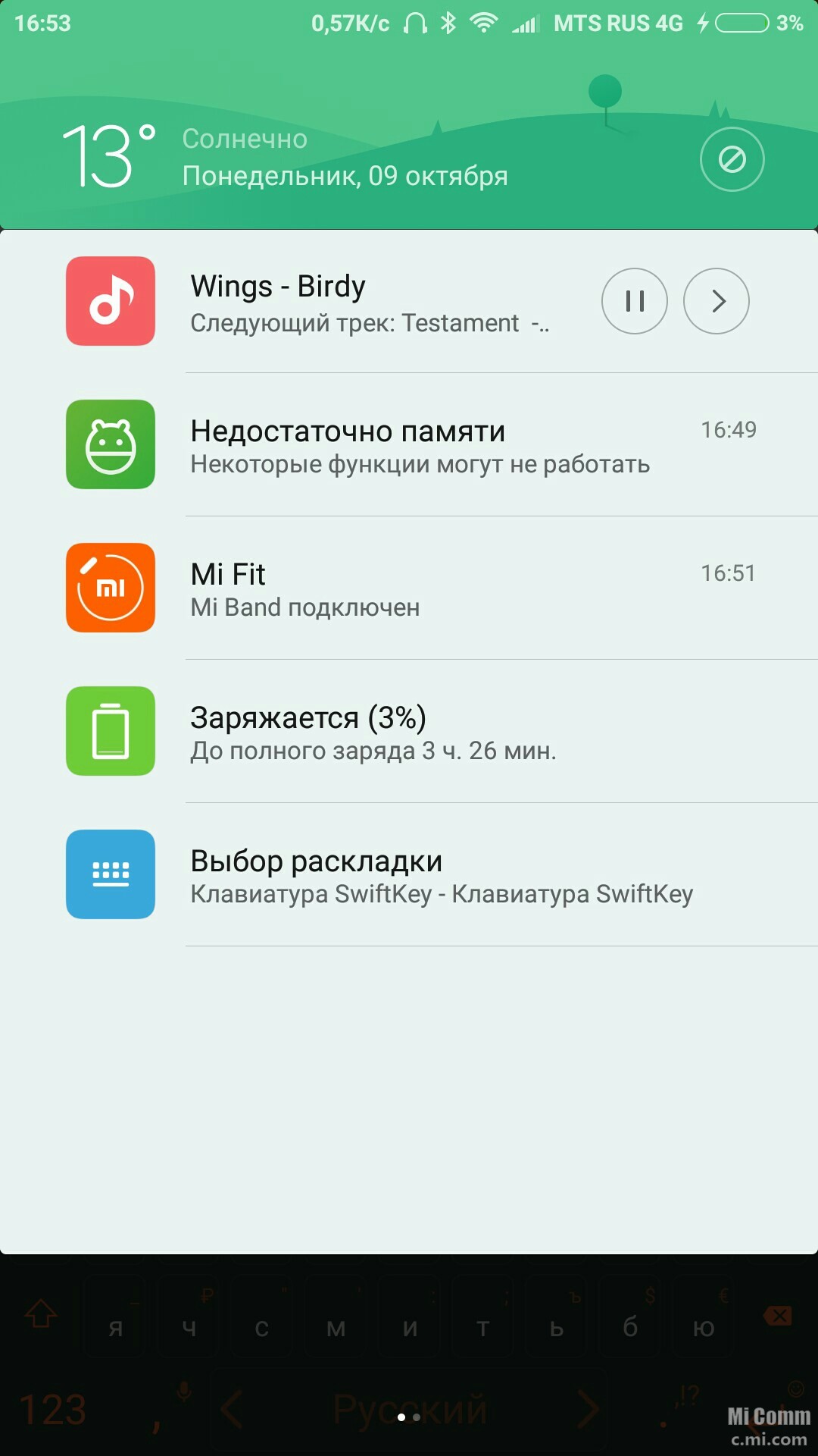 Расширение памяти miui