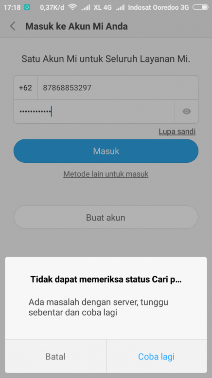 Tidak Bisa Masuk Ke Account MI - Redmi 4X - Xiaomi Community - Xiaomi