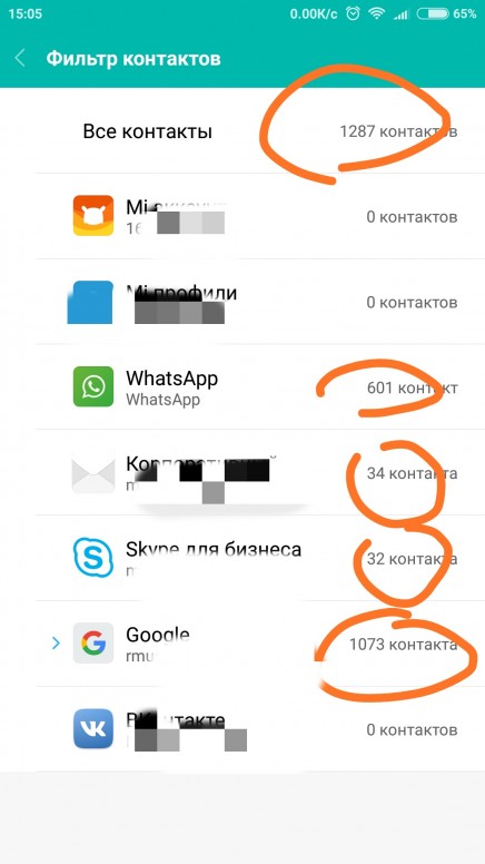 Xiaomi контакты google