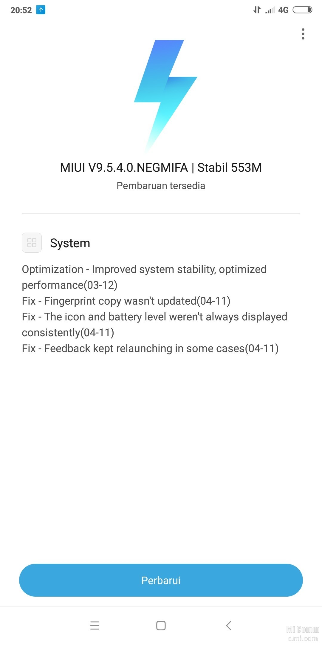 Обновление плюс. MIUI V9.5.12.0.NEGMIFA.