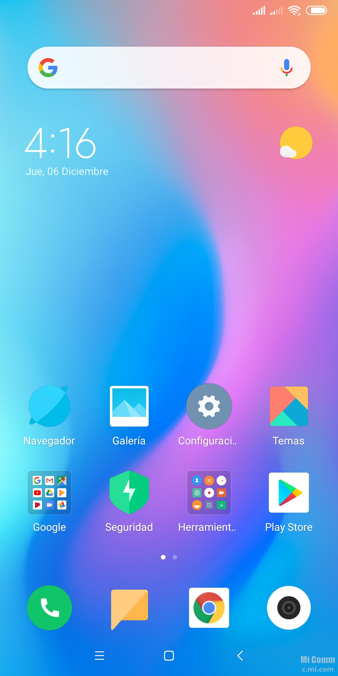 Главный экран Xiaomi Redmi Note 10 s