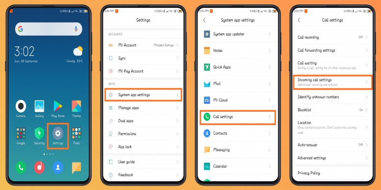 Call setting. Режим разработчика MIUI 14.