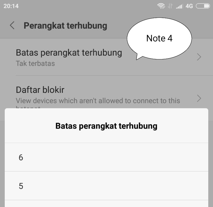 cara membatasi jumlah perangkat terhubung dengan hotspot diredmi