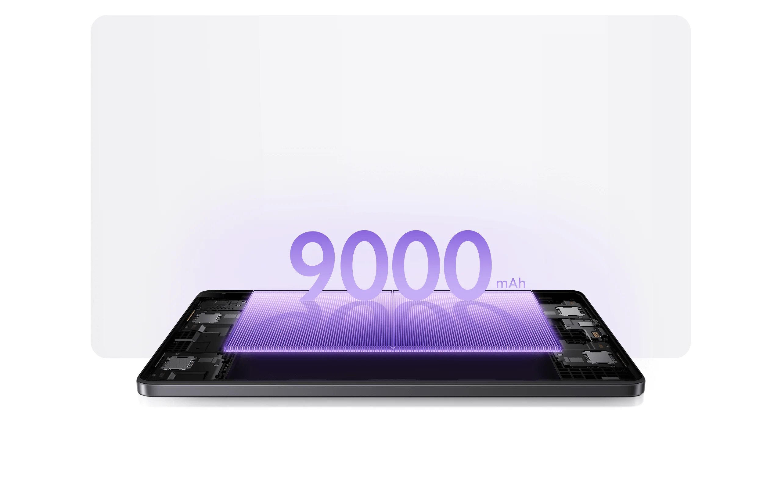 Xiaomi Redmi Pad 2 4G showing battery life statistics and charging port