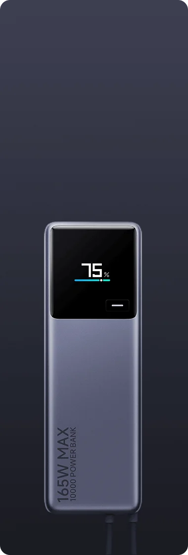 Sleek design with a colored battery status display