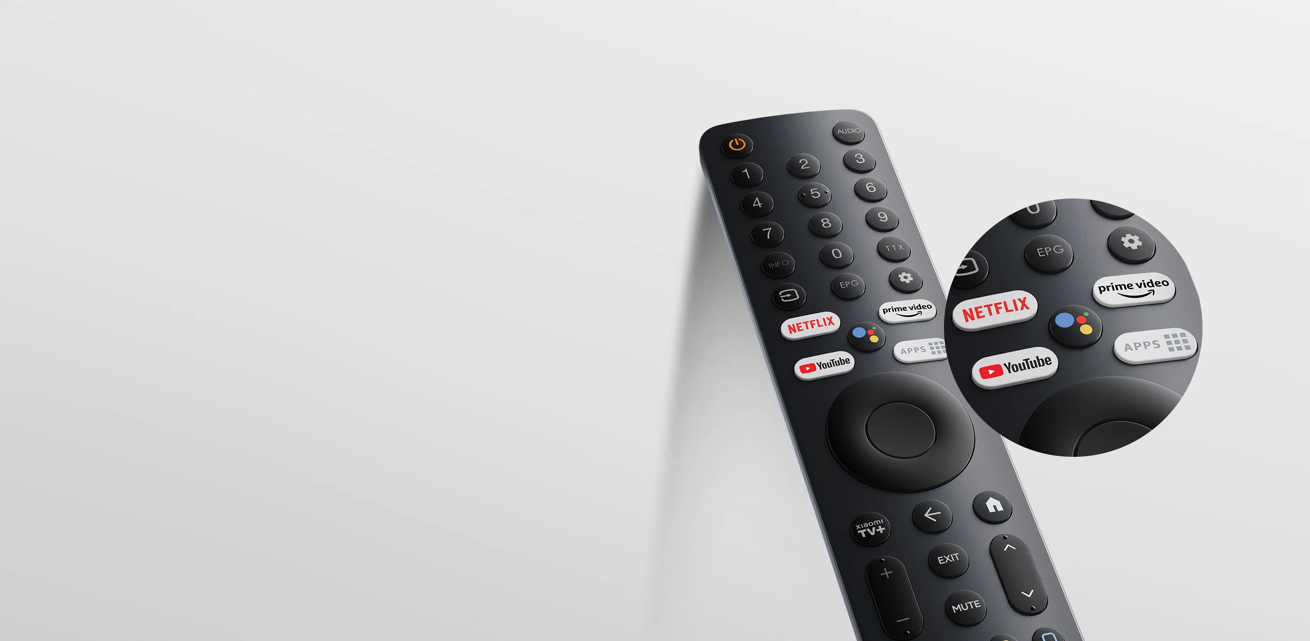 360° Bluetooth remote control Control the TV more freely